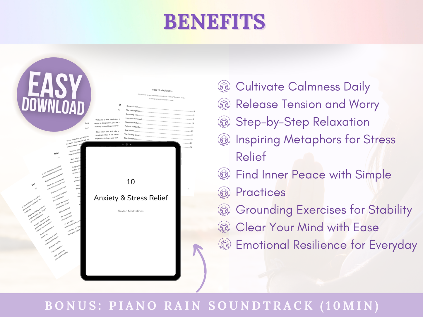 10 Anxiety & Stress Relief Guided Meditation Scripts